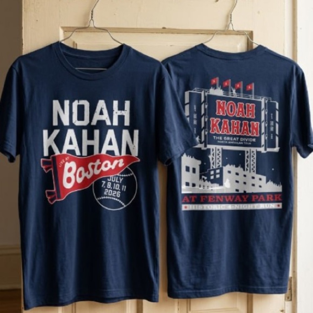Noah Kahan Fenway Park Exclusive Concert T-Shirt 2026 NAVY